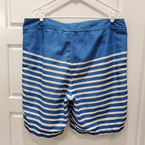 TOMMY BAHAMA BLUE WHITE STRIPE BOARD SHORTS SWIMWEAR MESH POCKETS MEN SIZE 38 - Picture 6 of 12